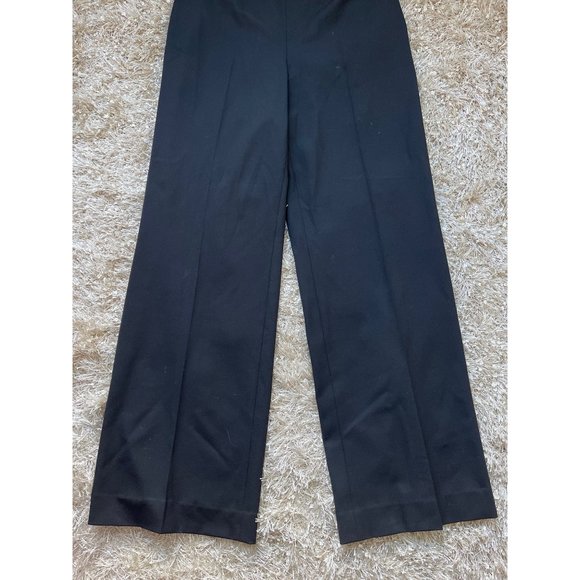 Ralph Lauren Black Label Wool Wide Leg Dress Pants Womens Size 12 Black Stretch - Picture 4 of 11